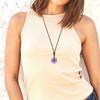 Аметист Гексаграмма Камень Февраля Ожерелье Унисекс [Coai]