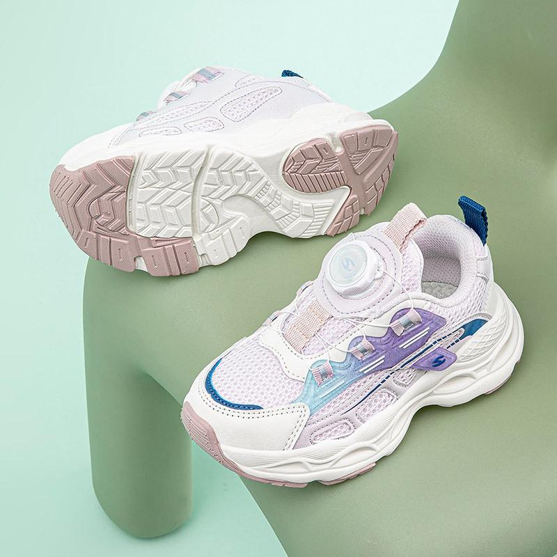 Kids Breathable Mesh Sneakers Rotary Buckle Chunky Lightweight Sports Shoes Casual Walking Running Shoes For Boys Girls Spring Autumn