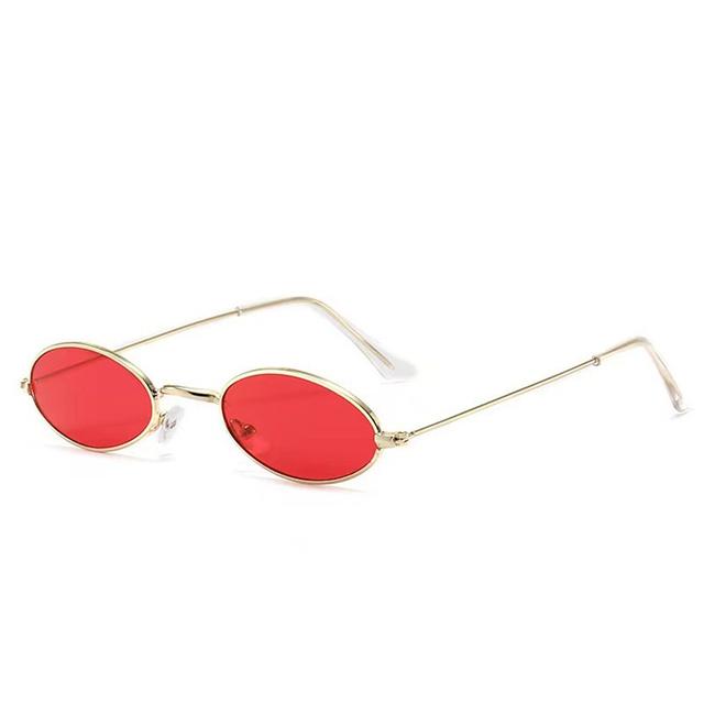 Retro Small Frame Oval Sunglasses Uv400 Unisex Brand Design Sun Glasses Summer Vintage Shades Eyeglasses Driving Eyewear
