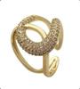 Регулируемое двухслойное кольцо Love Ring с цирконием для женщин, милое и стильное, нишевый дизайн для указательного пальца.