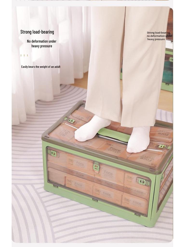 Plastic Folding Storage Box - Dustproof Quilt, Magazine, and Stationery Organizer for Home, Bedroom, and Dormitory.