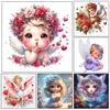 5D DIY Full Round Square Diamond Painting Cute Angel Baby Flower Set Home Decoration Art Craft Picture Wall Decoration Gift