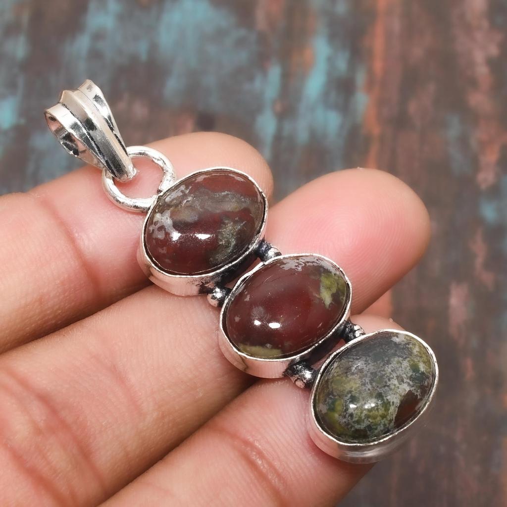 Dragon Blood Gemstone Handmade 925 Sterling Silver Jewelry Pendant For Her