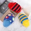 3PCS Colorful Stripe Dog Slipper Toy Soft Plush Dog Chew Toy Plush Squeaky Toy  Calming Effect