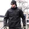 Windbreaker Work Wear Soft Shell Multi-pockets  Jackets Men  Outdoor Waterproof Hood Motorcy Tops Winter Plus Size
