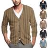 Мужская повседневная однобортная модная куртка-кардиган с длинными рукавами на пуговицах