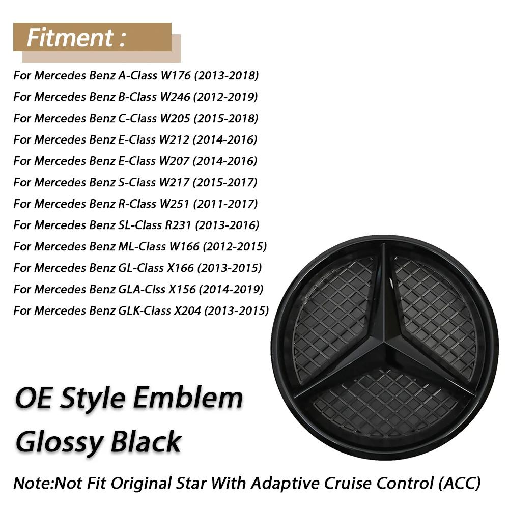 pbfvl2 2025 Hot 3D Mirror Front Grille Emblem For Mercedes Benz A/B/C/E/S/R/ML/SL W176 W246 W205 W212 W207 W217 W251 R231 W166 X166 X15
