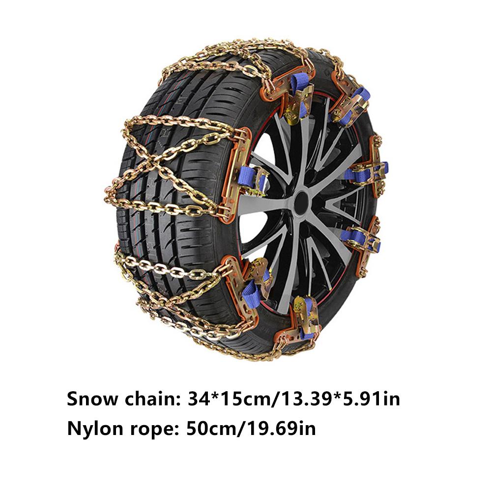 Зимняя противоскользящая цепь для автомобиля с толстой марганцевой стальной цепью, регулируемые автомобильные цепи противоскольжения, универсальная аварийная цепь для льда и грязи