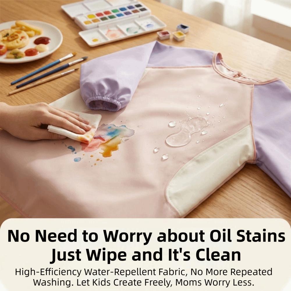 Soft Material Children's Painting Apron Waterproof Long Sleeve Bib Baby Accessories