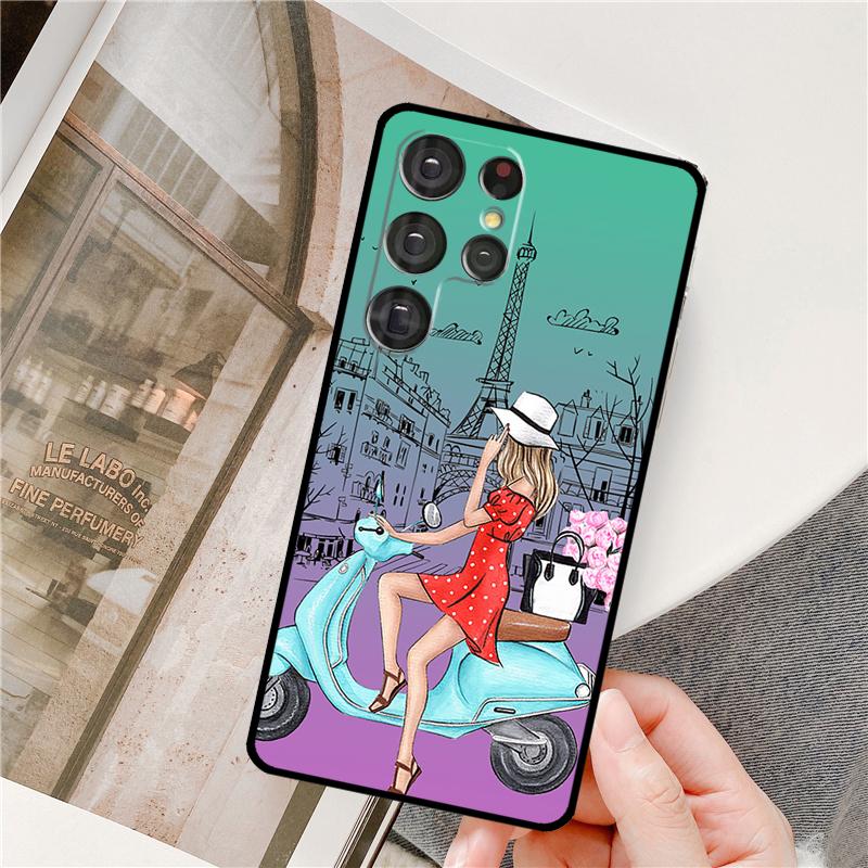 Модный Чехол Для Девочки На Телефон Samsung Galaxy S25 Ultra S9 S10 S20 FE S21 S22 S23 Plus S24 Ultra Полное Покрытие