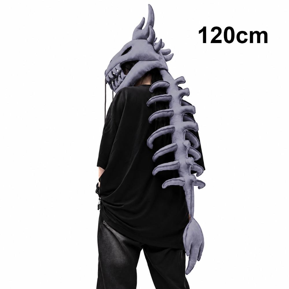 Warm Tone Colors Dragon Headpiece Exoskeleton Spine Tail Animal Head Cover Halloween