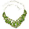 Peridot Quartz Gemstone Ethnic Style Silver Jewelry Necklace 16-18''