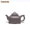 100ml Yixing Purple Clay Teapot Handmade Square Furnace Pot Raw Ore Steel Grey Section Mud Tea Brewing Kettle Zisha Tea Set Gift