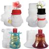 Christmas Candle Holder Epoxy Flower Pot Santa Claus Silicone Mold Snowman DIY Elk Bell Resin Craft