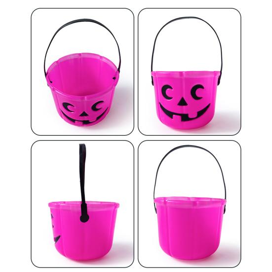 Halloween Candy Bucket Pumpkin Skull Bucket Trick or Treat Bucket with Handle for Kids Halloween Party Decoration