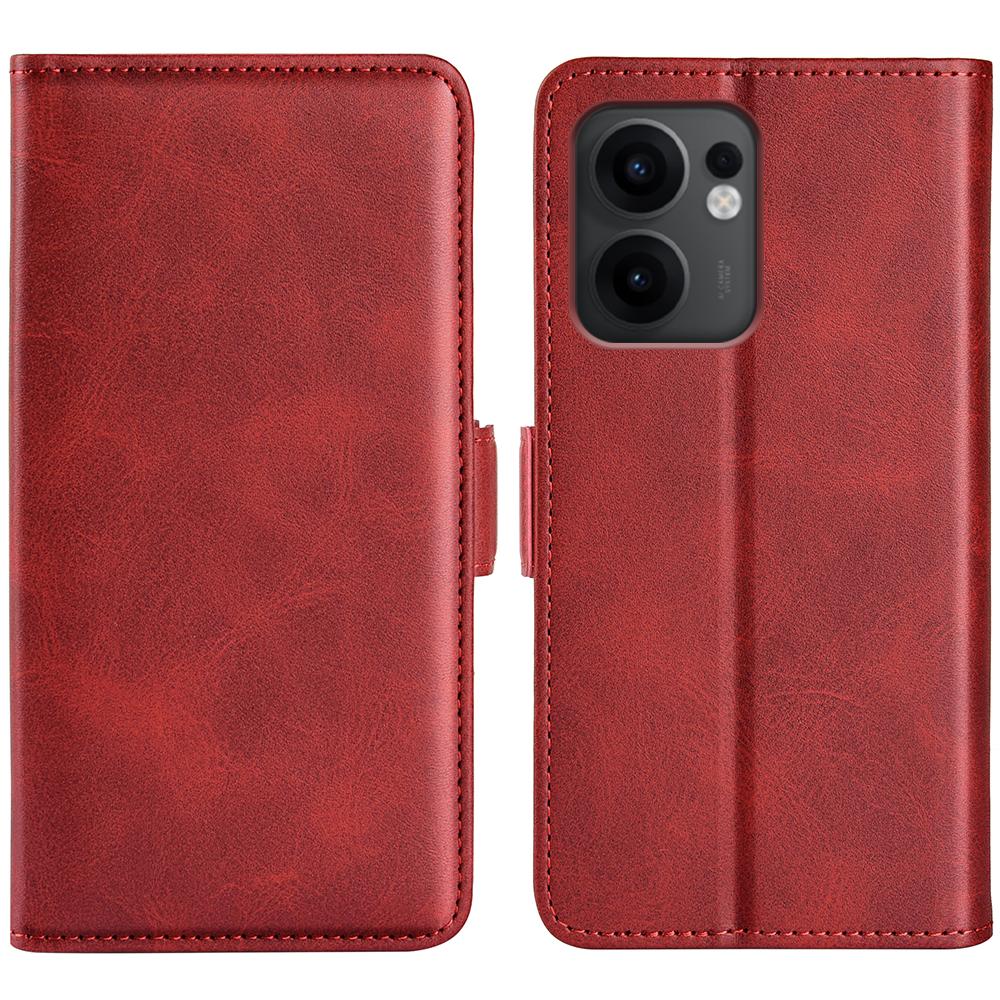 For Oppo Reno13 F 5G Stand Case Calf Texture Leather Wallet Phone Cover
