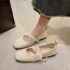 Корейская версия квадратного носка одиночные туфли 2024 Новая мода повседневная простая универсальная плоская подошва удобная женская обувь летнее время