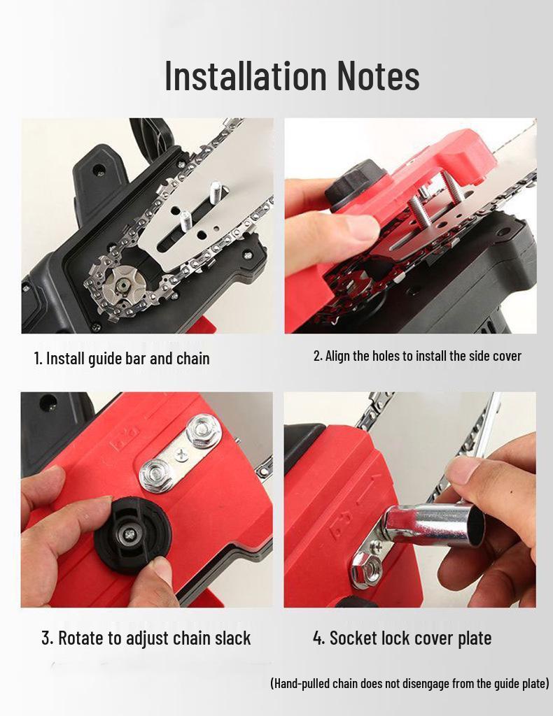 12" Brushless Cordless Electric Chainsaw - High-Power, Lithium Battery, Handheld, Ideal for Firewood and Outdoor Tree Felling.