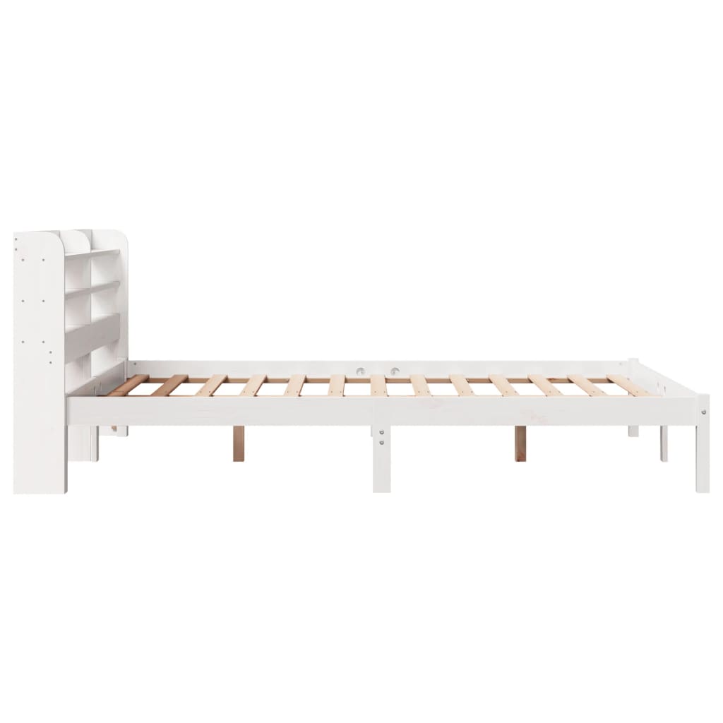 Solid Wood Bed without Mattress White 140 x 190 cm Pine Wood