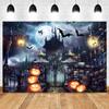 Halloween Home Party Decoration Hanging Cloth Horror Cemetery Castle Pumpkin Head Hanging Cloth Room Decoration Background Cloth