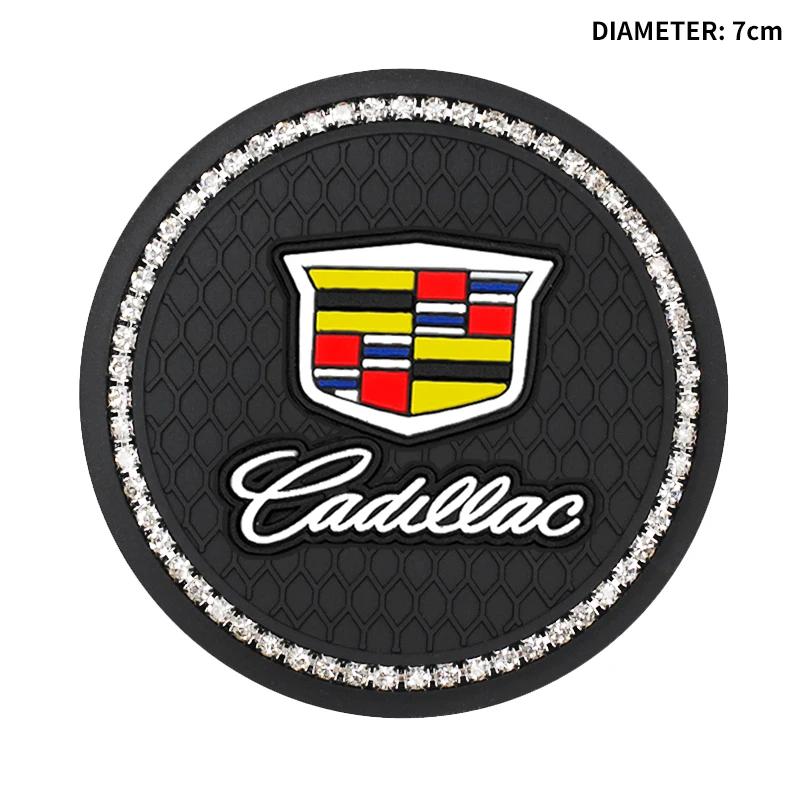 Car Non-slip Water Cup Pad Diamond Rhinestone Bling Decoration For Cadillac Escalade GT4 XT4 ATS XT5 CTS XTS RS Accessories