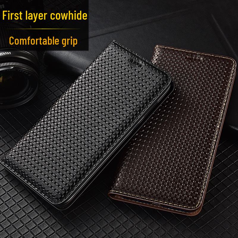 Vivo S19Pro Genuine Leather Flip Cover for Various Models Providing Anti-Drop Protection and Style.