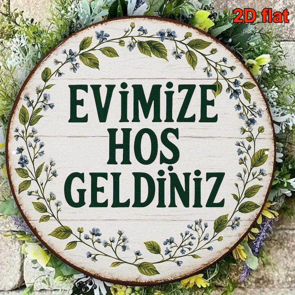 Aluminum Round Sign Welcome to My Home Vintage Wall Decor cm Rustic Metal Plaque for Living Room Kitchen Porch