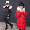 Korean Style Mid-Length Girls' Winter Cotton Coat - Children's and Baby Outerwear