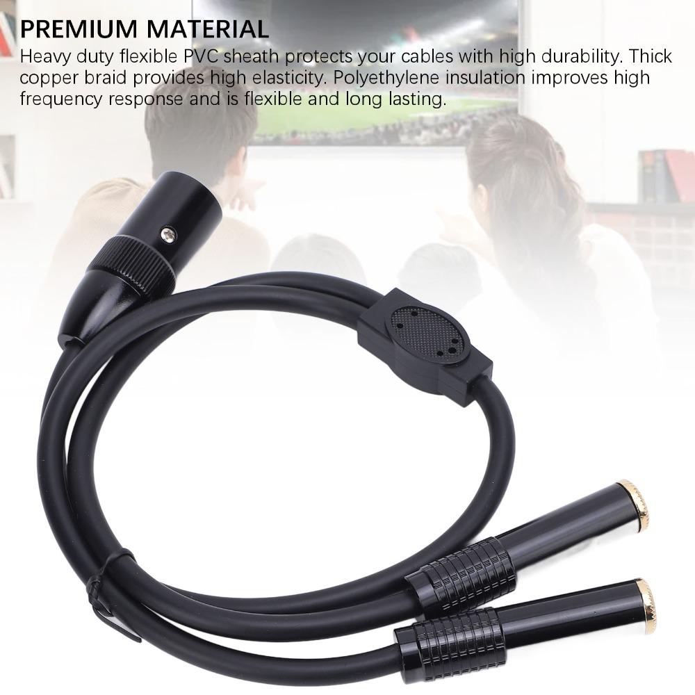 Plug and Play 3Pin XLR Male to Dual 6.35mm Female Gold Plated Stereo Converter Cable  Amplifier