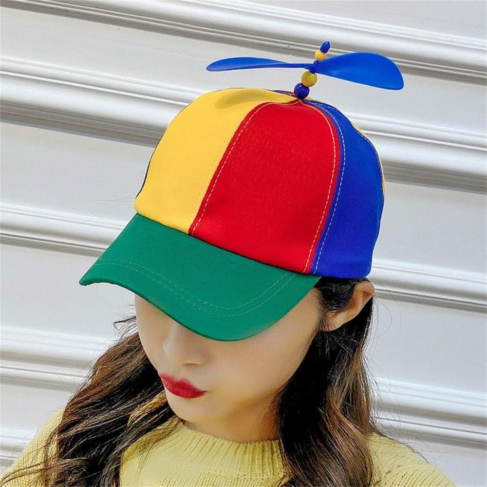 Rainbow Helicopter Propeller Hat Snapback Baseball Cap Funny Bamboo Dragonfly Cap Birthday Gift