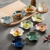 Japanese Style Ceramic Dipping Dish Lotus-shaped Sauce Dish Decorative Mini Fruits Bowl  Restaurant