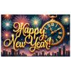Clock Theme Banner Night Sky Background Night Sky Banner New Year Celebration Banner Sparkling Effect Happy New Year Decor