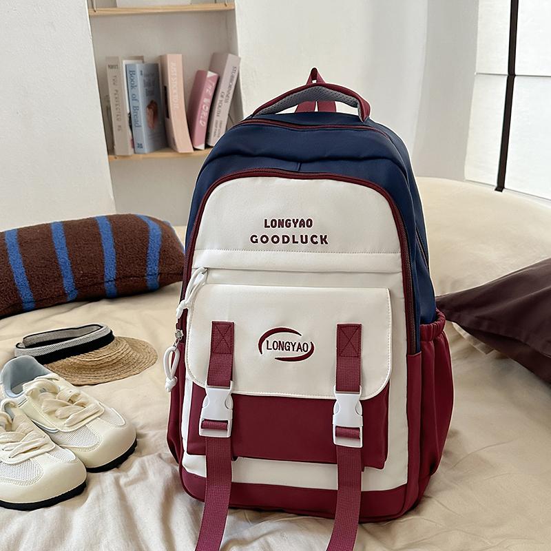 Рюкзак большой вместимости, студенческий школьный рюкзак с цветовым контрастом