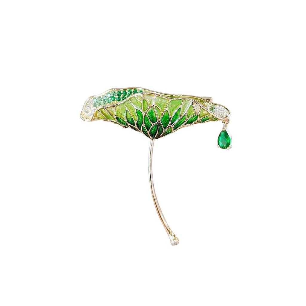 Unique Lotus Brooches for Women Girls Elegant Leaf Pin Office Party Jewelry Accessories Gifts