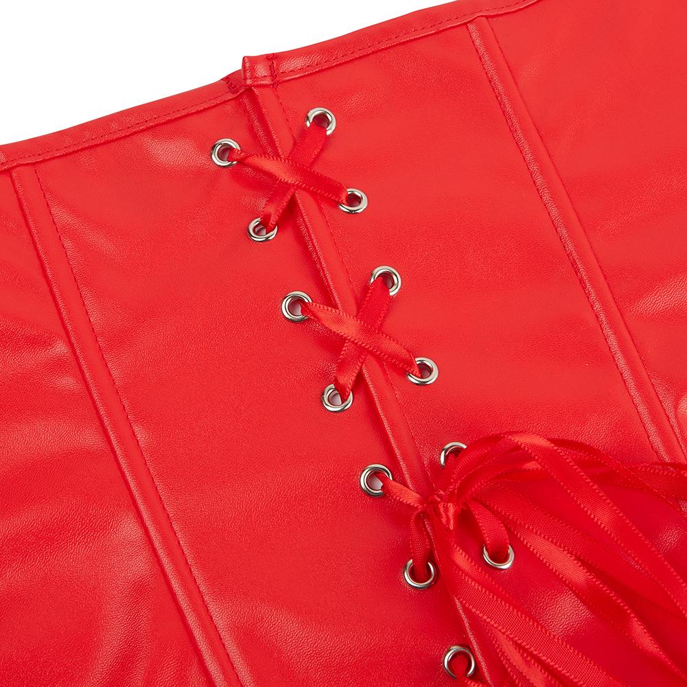 Европейский и американский женский кожаный комплект для коррекции фигуры с перфорацией, из трех предметов