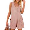 Women's Jumpsuit Casual Fashion Solid Color Jumpsuit Button Pocket Jumpsuit