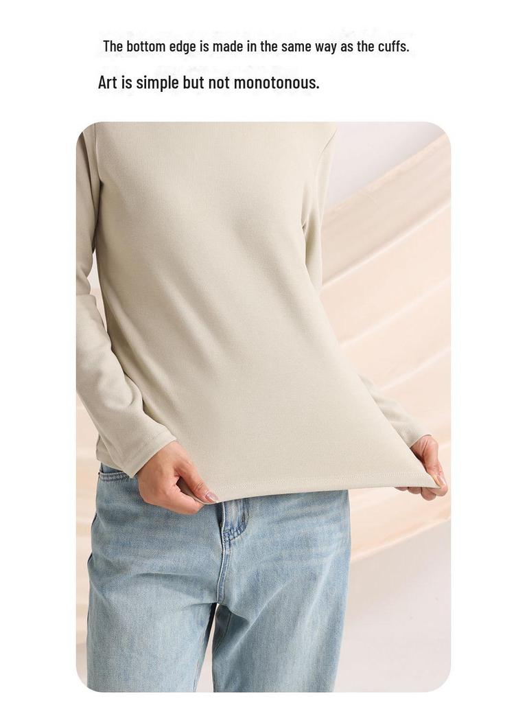 Женская теплая рубашка из немецкого бархата с полуворотом - плюшевая, утолщенная, с длинным рукавом и гиалуроновой кислотой для ухода за кожей