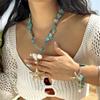Layered Beaded Necklace with Starfish & Shell Charms, Gold-Plated Pearl Chain for Women Fashion Layered Look
