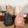 Plaid Schoolbag Student Campus Backpack Women's Travel Backpack