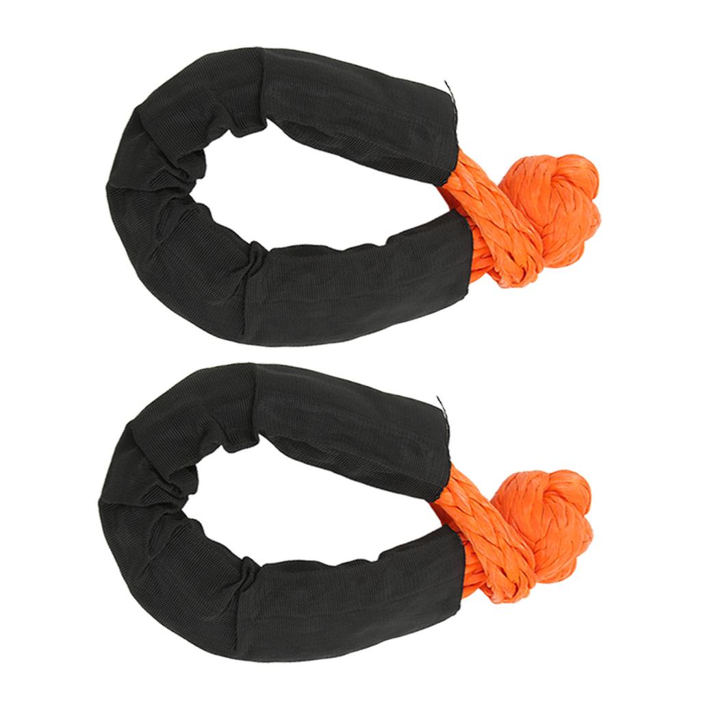 2 Pcs 13mm Soft Shackle 44092 Lbs Breaking Force High Tear Resistance Portable Soft Recovery Tow Strap for Truck SUVs Offroad Vehicels