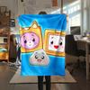 1 шт. Фланелевое одеяло с принтом Lankybox, Высокое качество, Для всех сезонов, Декор для дома, Тепло и уют, Идеально для рождественских подарков