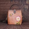 Vintage Flower Embossing Mini Shoulder Bags for Women Fashion Crossbody Bag Genuine Leather Bucket Bag Phone Bags Purse GZW