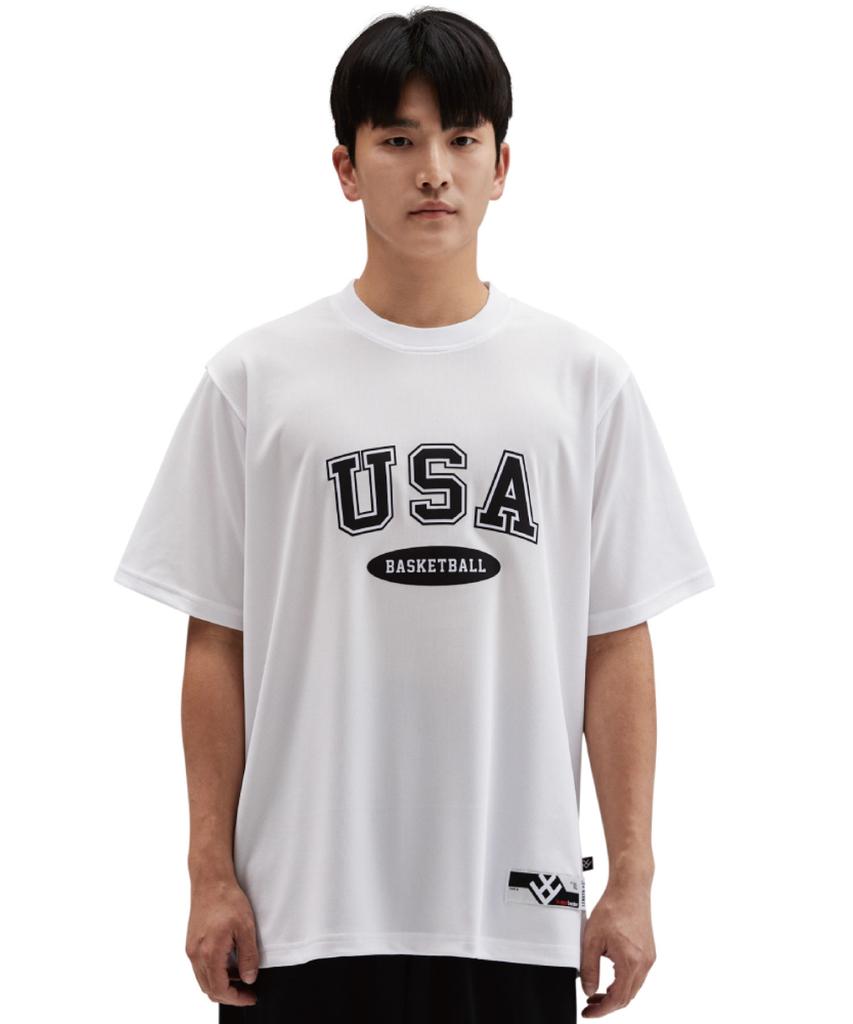 BUZZERBEATER Usa Arch Logo T-Shirt White