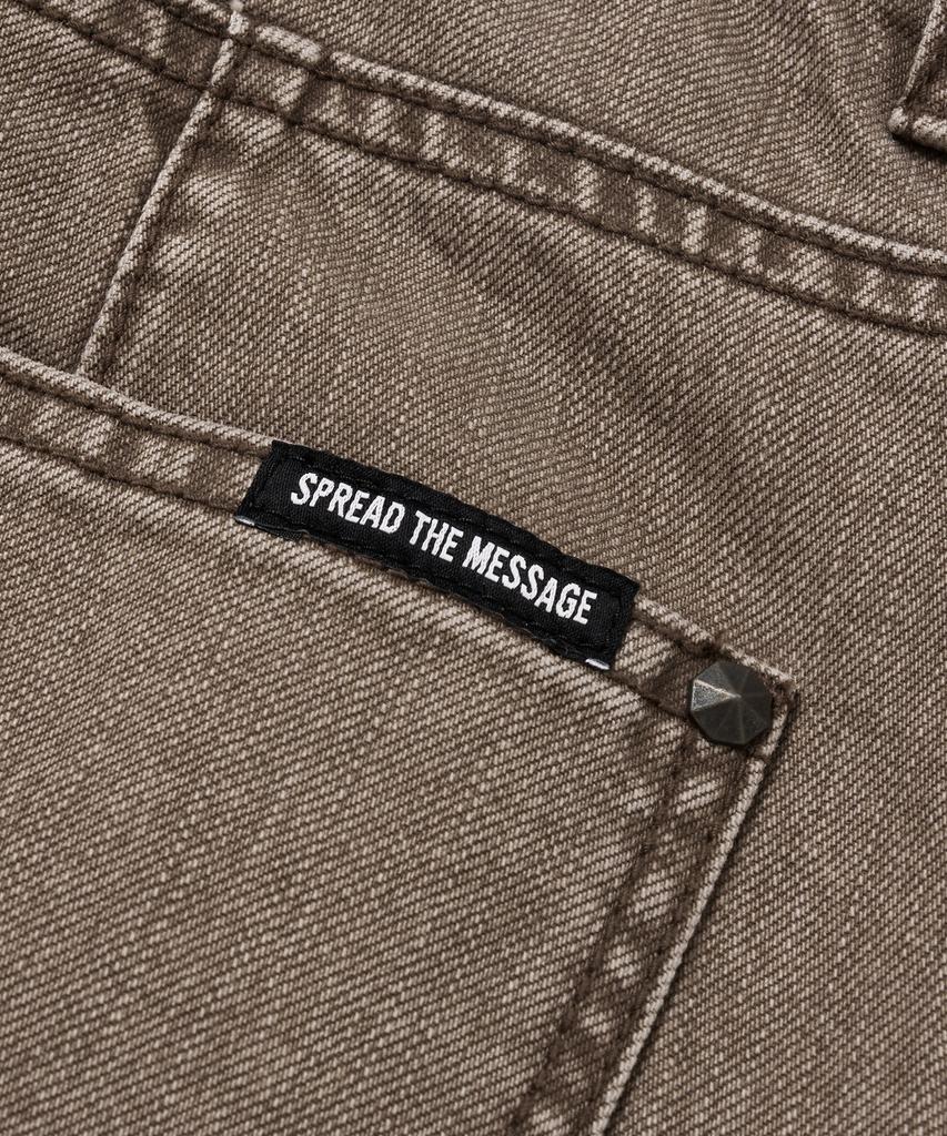 BROWNBREATH Curved Denim Pants - Beige