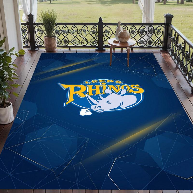 Soft Floor Carpet Leeds Rhinos Pattern Area Rug Decorative Mat For Home Room Decoration