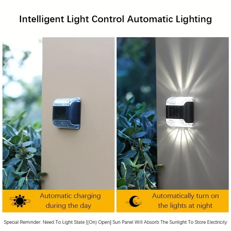 2/4/8 шт. Солнечные настенные светильники с аморфным дизайном вверх/вниз - Наружное ландшафтное освещение для сада, двора, для использования ночью