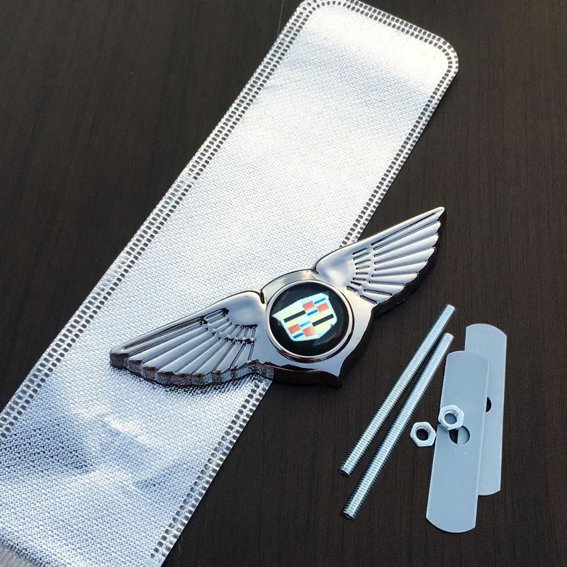 Metal Wings Car Front Grille Badge Rear Trunk Emblem Sticker for Cadillac ATS BLS CT4 CTS STS XLR XT6 XTS DTS Escalade Deville zfjpu66