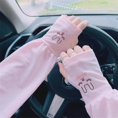 Летние рукава Ice Silk для защиты от солнца, для вождения на открытом воздухе, защита от ультрафиолета, рукава Rabbit Ice, женские свободные рукава для защиты рук