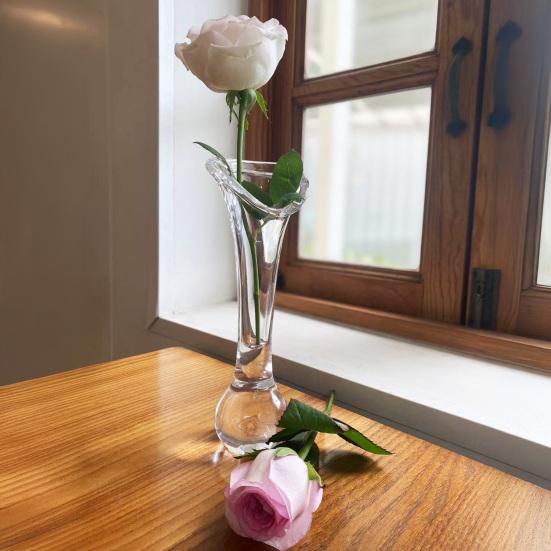 Прозрачная акриловая ваза для цветов Минималистичный современный держатель для цветов Контейнер Украшение для центра стола дома и офиса Декоративная ваза для цветочных растений