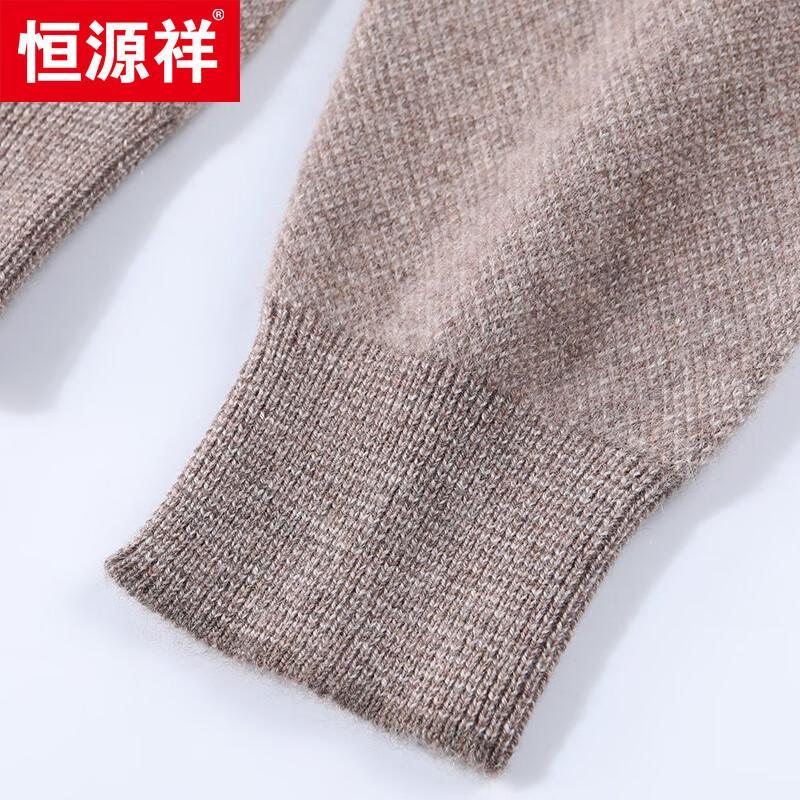 Hengyuanxiang Men's Thick Round Neck 100% Cashmere Sweater